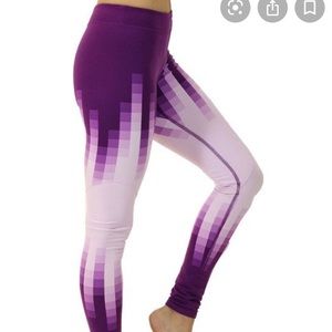 NWT By Gottex Purple Ombré Yoga Active Leggings XS